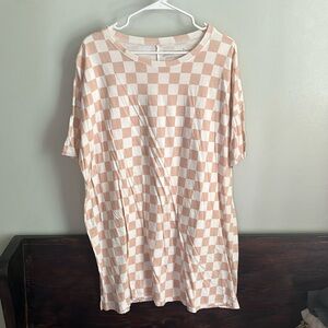 jean & june checkered tshirt dress